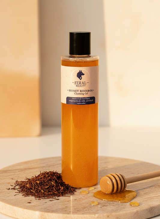Honey Rooibos Gel Cleanser for Tallow based animal based skincare brand Feral Beauty